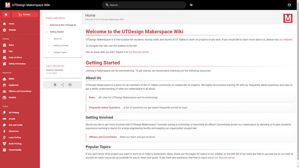 UTDesign Makerspace Wiki